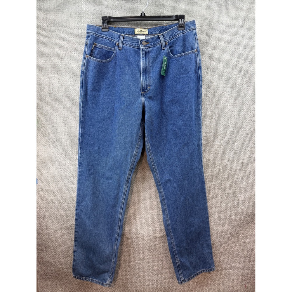 LL Bean Classic Fit Double L Jeans Mens 38x34 fits 36x33.75 Stonewash Denim New